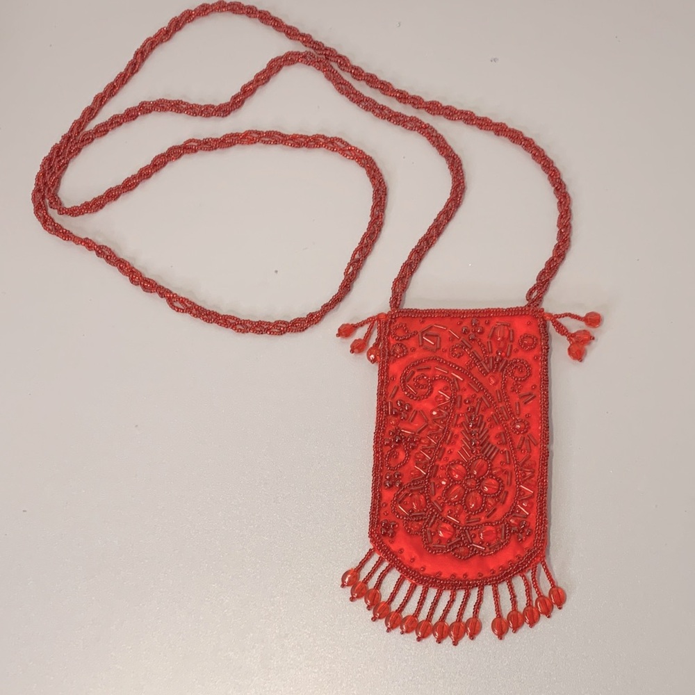 Elegant Red Beaded small shoulder/Crossbody